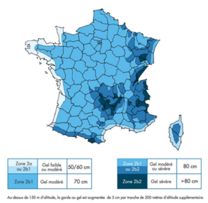 carte profondeurs d’encastrement des fondations